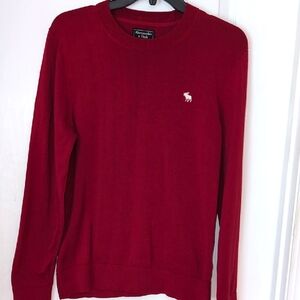 Abercrombie & Fitch Deep Red Cotton Crewneck Sweater. Size Small